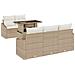Set Divano da Giardino da 6 Pezzi con Cuscini Beige Rattan Sintetico - Foto miniatura 1