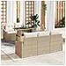 Set Divano da Giardino da 6 Pezzi con Cuscini Beige Rattan Sintetico - Foto miniatura 2