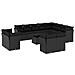 Set Divani da Giardino 13pz con Cuscini Nero in Polyrattan - Foto miniatura 1