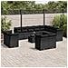 Set Divani da Giardino 13pz con Cuscini Nero in Polyrattan - Foto miniatura 2