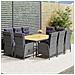 Set Pranzo da Giardino 11pz in Polyrattan Grigio - Foto miniatura 2