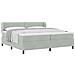 Letto con Rete a Molle e Materasso Grigio Chiaro 200x200 cm Velluto - Foto miniatura 1