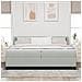 Letto con Rete a Molle e Materasso Grigio Chiaro 200x200 cm Velluto - Foto miniatura 2