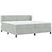 Letto con Rete a Molle e Materasso Grigio Chiaro 200x200 cm Velluto - Foto miniatura 6