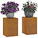Supporti per Piante da Esterno Pillar 2 pz 24x24x35 cm Acciaio Corten - Foto miniatura 3