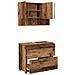 Set di mobili per il bagno con cassetto 2 pcs Legno vecchio - Foto miniatura 1