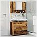 Set di mobili per il bagno con cassetto 2 pcs Legno vecchio - Foto miniatura 4