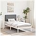 Letto con Testiera Rivestita Grigio chiaro 75 x 190 cm - Foto miniatura 2