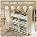 Armadio Per Scarpe Bianco Con 4 Ante Ribaltabili E 2 Cassetti, Capacità 12 Paia, Antiribaltamento - Foto miniatura 4