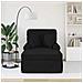 Chaise Longe con Gonna con cuscino 3 pcs Nero Tessuto - Foto miniatura 3
