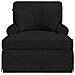 Chaise Longe con Gonna con cuscino 3 pcs Nero Tessuto - Foto miniatura 4