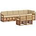 Set divani 8 pcs Naturale e Beige Legno di Acacia Massello - Foto miniatura 1