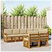 Set divani 8 pcs Naturale e Beige Legno di Acacia Massello - Foto miniatura 2