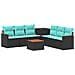 Set di divani 8 pz Nero e Blu Rattan sintetico e Acciaio - Foto miniatura 1