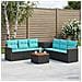Set di divani 8 pz Nero e Blu Rattan sintetico e Acciaio - Foto miniatura 10