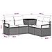 Set di divani 5 pz Grigio e Blu Navy Rattan sintetico e Acciaio - Foto miniatura 3