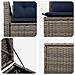 Set di divani 5 pz Grigio e Blu Navy Rattan sintetico e Acciaio - Foto miniatura 4