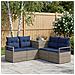 Set di divani 5 pz Grigio e Blu Navy Rattan sintetico e Acciaio - Foto miniatura 9