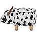 Pouf In Tessuto Bianco / nero Cow - Foto miniatura 12