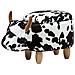Pouf In Tessuto Bianco / nero Cow - Foto miniatura 1
