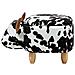Pouf In Tessuto Bianco / nero Cow - Foto miniatura 6