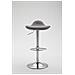 Sgabello Bar Shanghai in Tessuto - Sgabello Alto Cucina Girevole e Regolabile 60-80cm - Sgabello Design da Bancone Imbottito grigio chiaro - Foto miniatura 2