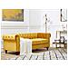 Divano A 3 Posti In Velluto Giallo Chesterfield - Foto miniatura 5
