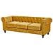 Divano A 3 Posti In Velluto Giallo Chesterfield - Foto miniatura 16