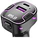 Trasmettitore Fm Per Auto Bluetooth Con Caricabatterie Usb E Usb-c, Nero - Foto miniatura 5