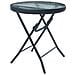 Tavolino Da Bistrot Nero 40x46 Cm In Acciaio E Vetro - Foto miniatura 1