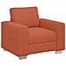 Divano Sedia Rosso Arancione 60 cm Tessuto di Velluto a Coste - Foto miniatura 1