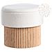 Pouf Contenitore Richey Bouclé Bianco Sporco - Foto miniatura 2