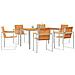 Set da Pranzo da Giardino  in Legno Massello di Acacia da 7 Pezzi, Tavolo da Pranzo Esterno  150x90x75 cm in Legno Massello di Acacia - Foto miniatura 3
