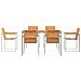 Set da Pranzo da Giardino  in Legno Massello di Acacia da 7 Pezzi, Tavolo da Pranzo Esterno  150x90x75 cm in Legno Massello di Acacia - Foto miniatura 7