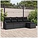 Set divani giardino  con cuscini neri in polyrattan, Divano giardino  per 2 persone con cuscini neri in polyrattan - Foto miniatura 2