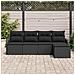 Set divani giardino  con cuscini neri in polyrattan, Divano giardino  per 2 persone con cuscini neri in polyrattan - Foto miniatura 3