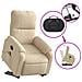 Poltrona Alzapersona Reclinante Massaggiante Crema Microfibra - Foto miniatura 6