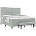 Letto con Box Spring con Materasso e Panca Grigio Chiaro 180x200 cm Velluto - Foto miniatura 1