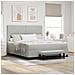 Letto con Box Spring con Materasso e Panca Grigio Chiaro 180x200 cm Velluto - Foto miniatura 2