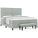 Letto con Box Spring con Materasso e Panca Grigio Chiaro 180x200 cm Velluto - Foto miniatura 4