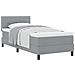 Letto con Rete a Molle e Materasso Grigio Chiaro 90x190 cm Tessuto - Foto miniatura 1