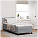 Letto con Rete a Molle e Materasso Grigio Chiaro 90x190 cm Tessuto - Foto miniatura 2