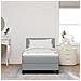 Letto con Rete a Molle e Materasso Grigio Chiaro 90x190 cm Tessuto - Foto miniatura 5