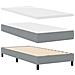 Letto con Rete a Molle e Materasso Grigio Chiaro 90x190 cm Tessuto - Foto miniatura 6