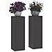 Supporti per Piante da Esterno Pillar 2 pz Nero 24x24x75 cm Acciaio - Foto miniatura 3