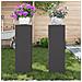 Supporti per Piante da Esterno Pillar 2 pz Nero 24x24x75 cm Acciaio - Foto miniatura 4