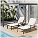 Mobili Da Salotto Con Chaise Longue, Con Cuscino In Cotone Impermeabile Beige, Alluminio Antiruggine Reclinabile Regolabile (1 Pz) - Foto miniatura 4