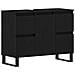 Cabinet del Lavabo per Bagno  Nero Rovere 80x33x60 cm Legno Ingegnerizzato - Foto miniatura 1