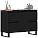 Cabinet del Lavabo per Bagno  Nero Rovere 80x33x60 cm Legno Ingegnerizzato - Foto miniatura 3