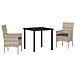 Set da Pranzo per Giardino 3 pcs Grigio chiaro Poly Rattan - Foto miniatura 1